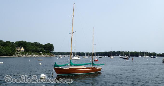a Rozinante Yawl designed by Herreshoff moored in Camden, ME